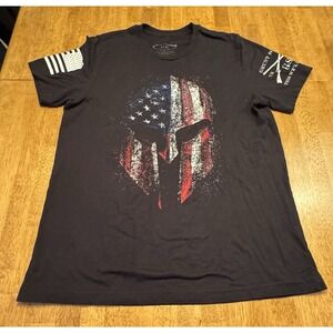 Grunt Style Spartan Helmet USA Flag XL Black Cotton Punisher